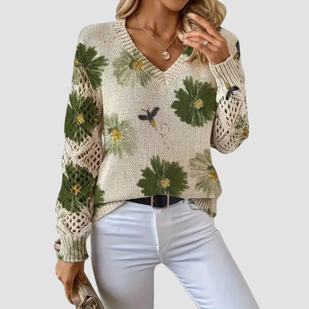 Martina™ | Eleganter Pullover mit Blumenmuster