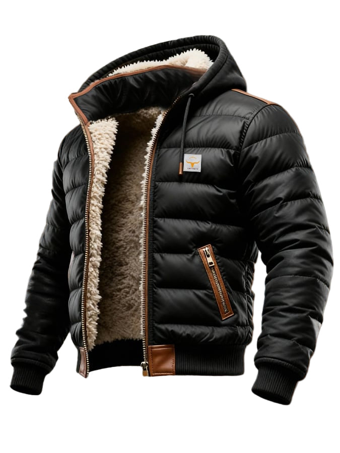 Mira | Warme Sherpa-Jacke für Herren in Schwarz