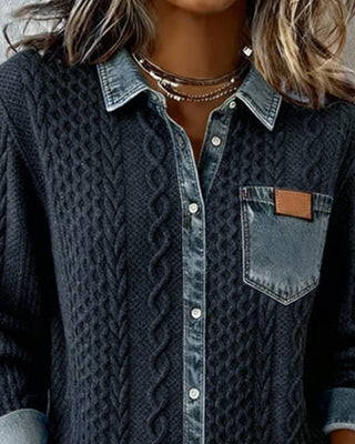 Shirt mit langen Ärmeln und Denim-Details