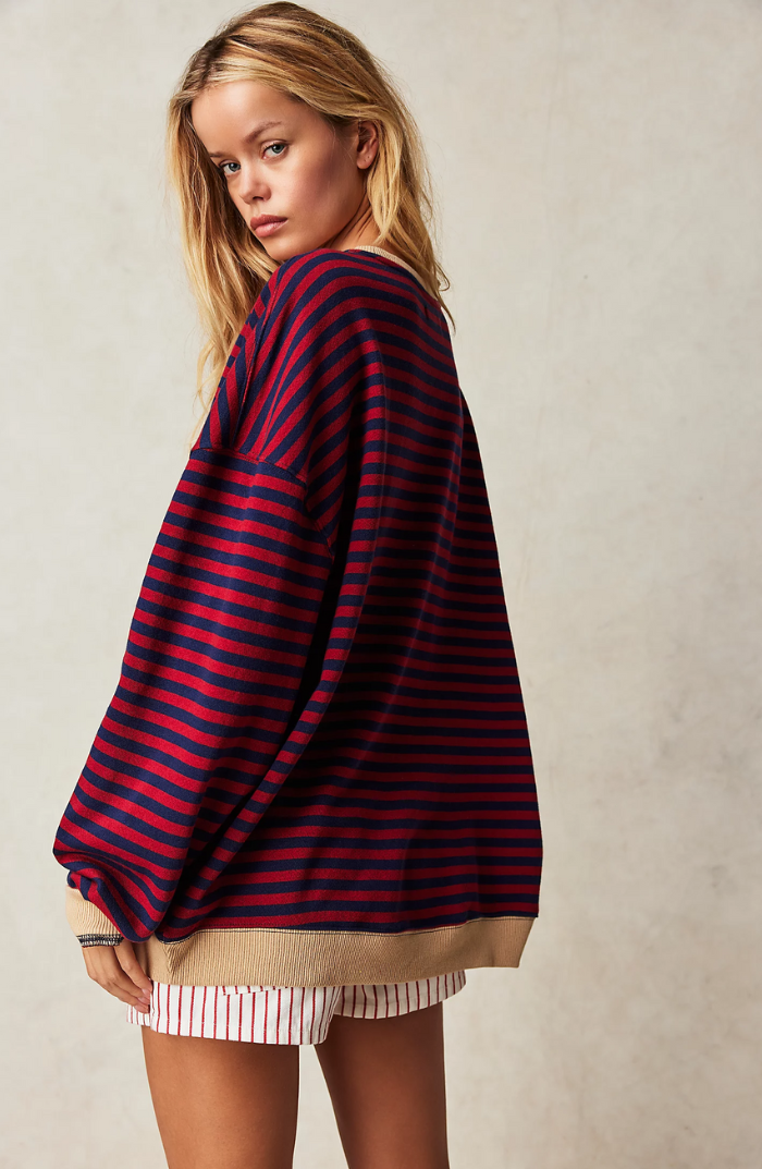 Anika™ | Gestreifter Pullover in Übergröße