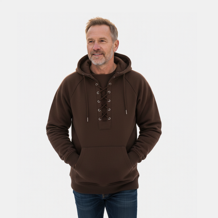Mira Leone | Fleece-Hoodie für Herren mit Schnürung