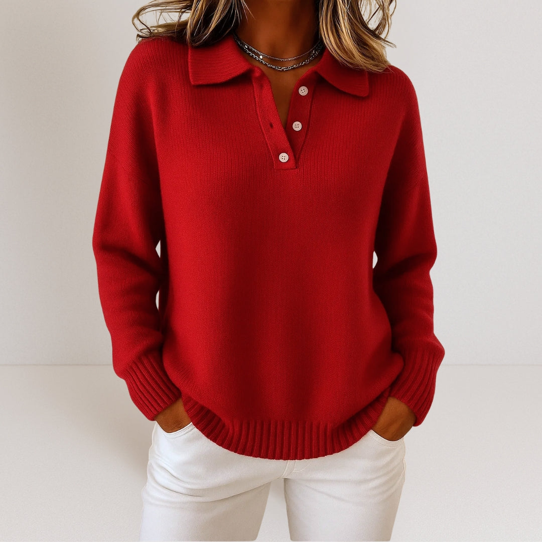 Olivia™ | Weicher Strickpullover mit Kragen