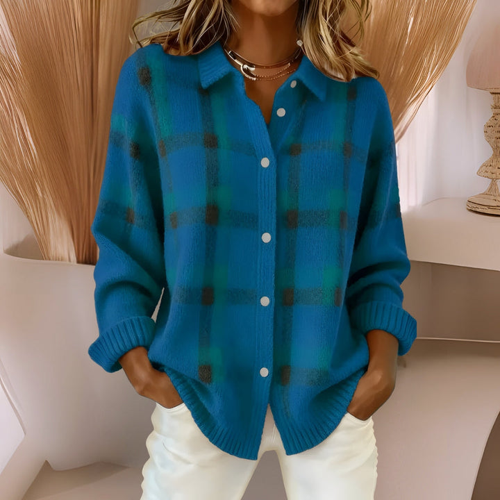 Anna™ | Weicher Strickcardigan mit Karomuster