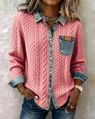 Shirt mit langen Ärmeln und Denim-Details