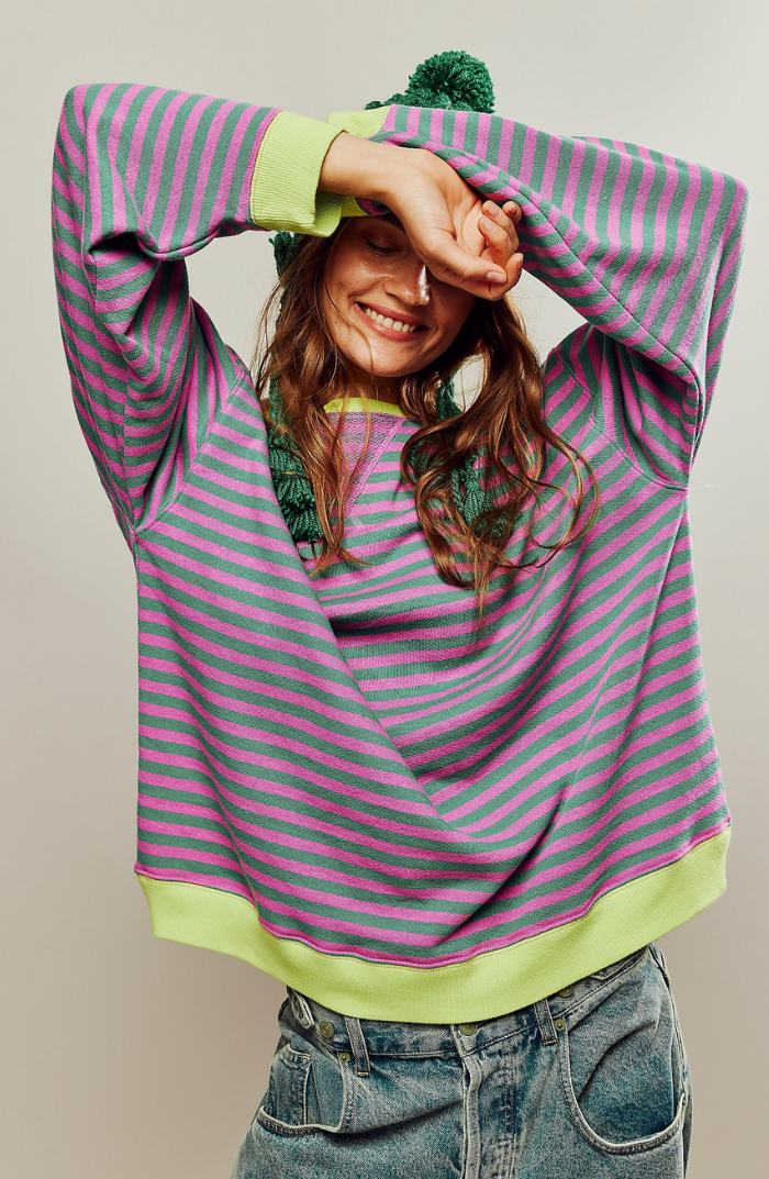 Anika™ | Gestreifter Pullover in Übergröße