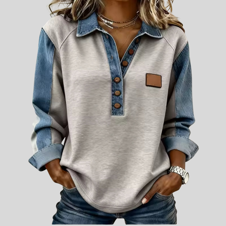 Voxanne™ | Denim Kragenpullover
