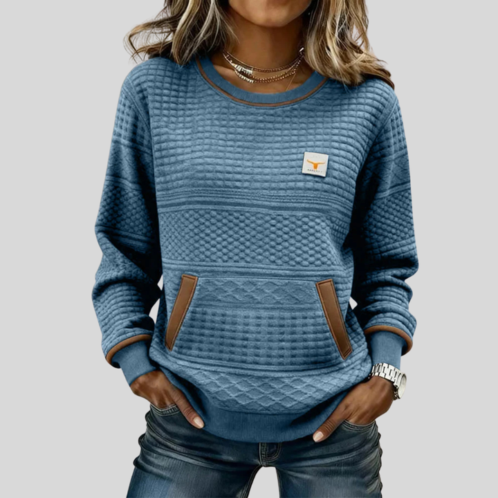 Noelle™ | Crew Neck Farbblock Sweatshirt