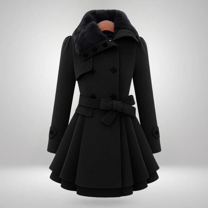 Yena™ | Schicker Trenchcoat mit veganem Pelz