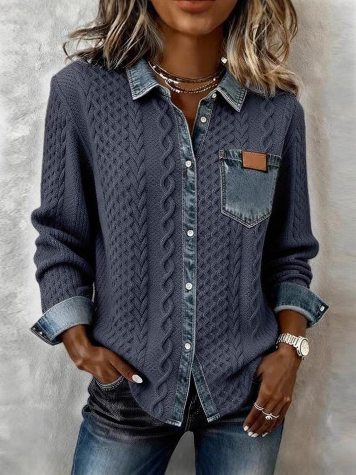 Shirt mit langen Ärmeln und Denim-Details