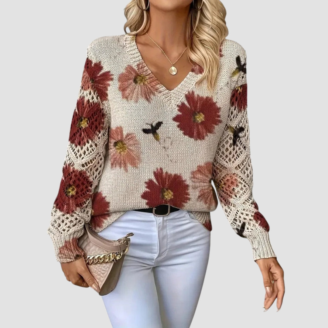 Martina™ | Eleganter Pullover mit Blumenmuster