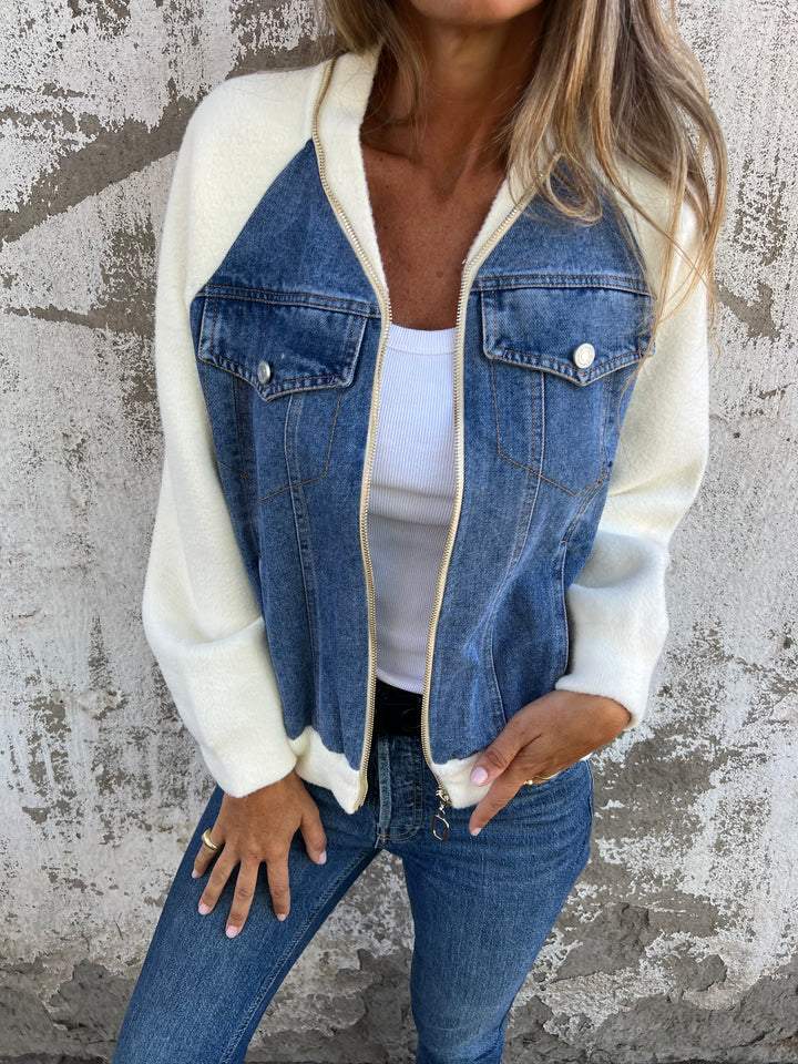 Tessa™ | Lässige Reißverschlussjacke mit V-Ausschnitt