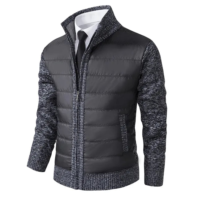 Mira | Elegante Herren-Strickjacke mit Steppfront