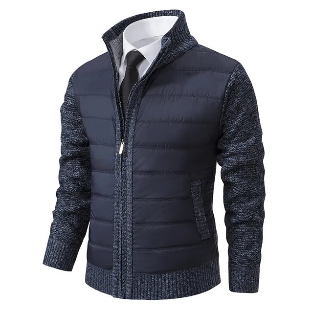 Mira | Elegante Herren-Strickjacke mit Steppfront