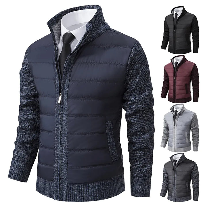 Mira | Elegante Herren-Strickjacke mit Steppfront