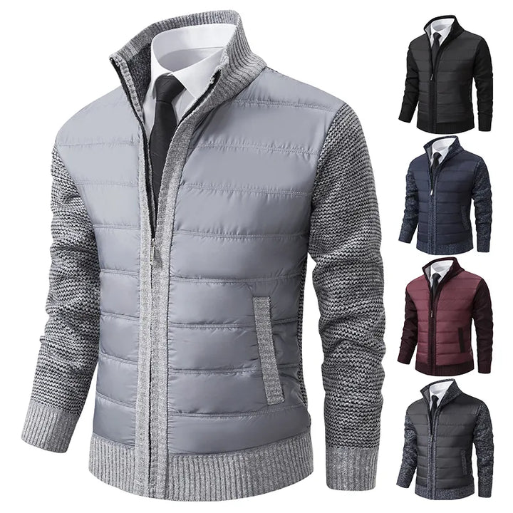 Mira | Elegante Herren-Strickjacke mit Steppfront