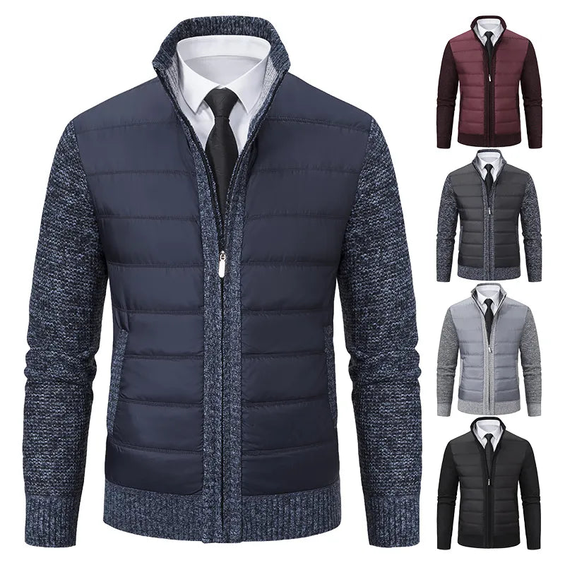 Mira | Elegante Herren-Strickjacke mit Steppfront