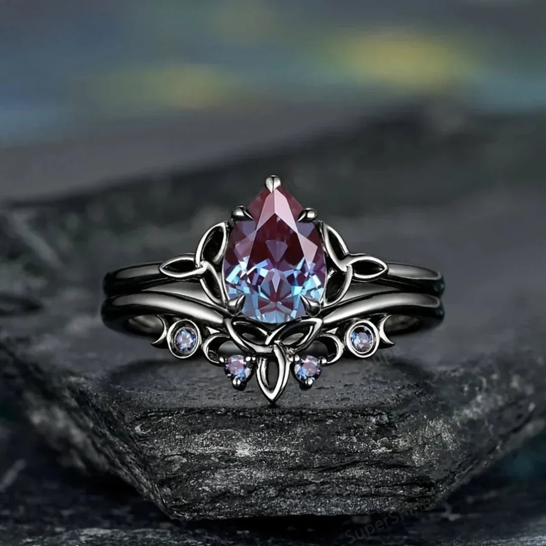 Amethyst-Lagenring | Weißgold