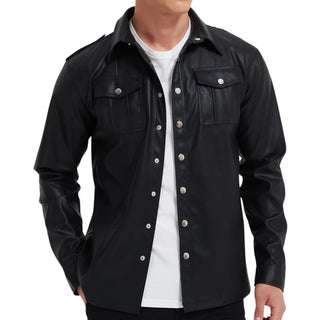 Mira | Herren-Longsleeve in Lederoptik