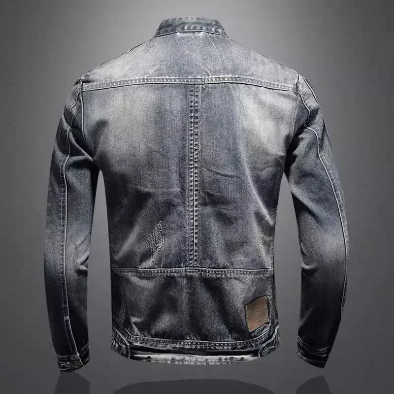Mira | Denim-Bikerjacke für Herren im Retro-Look