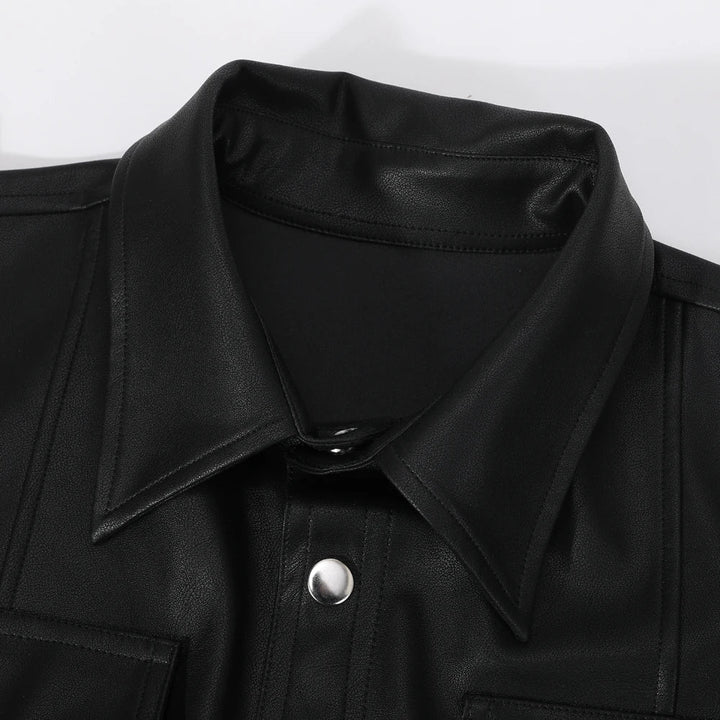 Mira | Herren-Longsleeve in Lederoptik