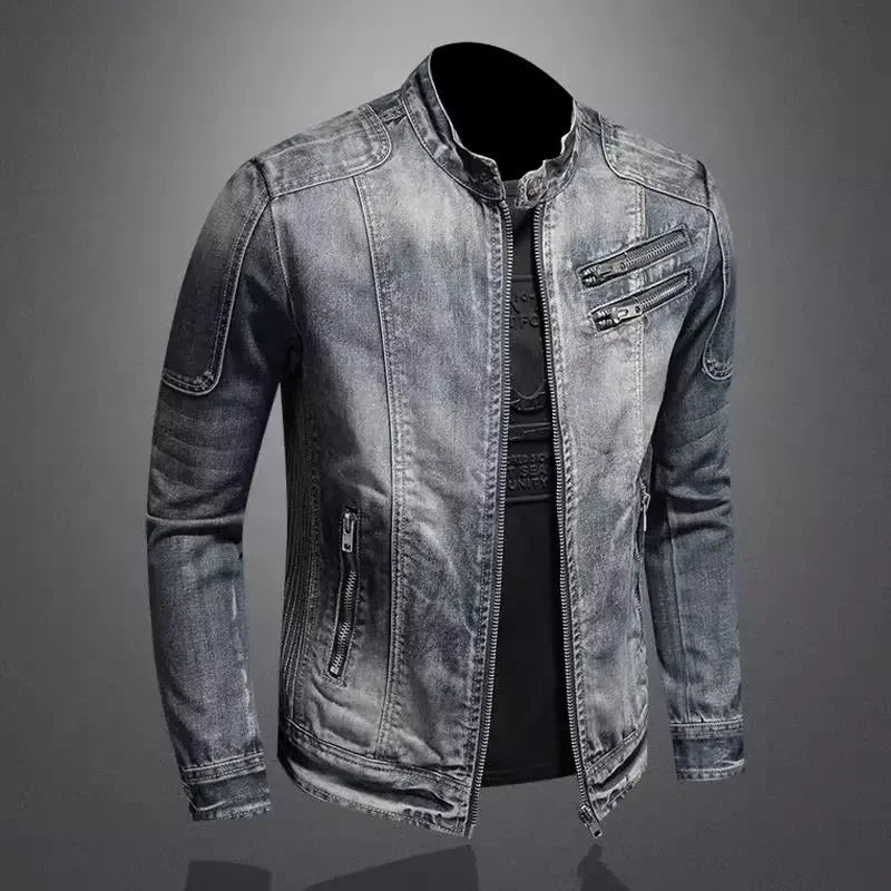 Mira | Denim-Bikerjacke für Herren im Retro-Look