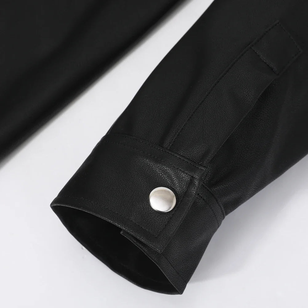 Mira | Herren-Longsleeve in Lederoptik