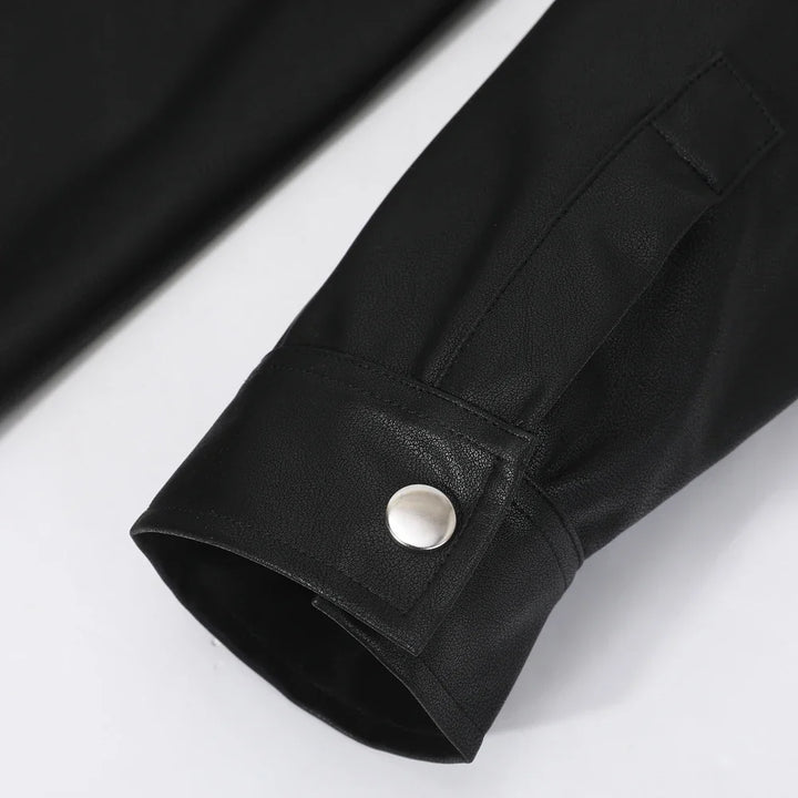 Mira | Herren-Longsleeve in Lederoptik
