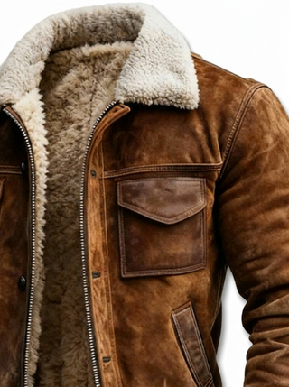 Mira | Sherpa-Lederjacke für Herren aus Kunstleder