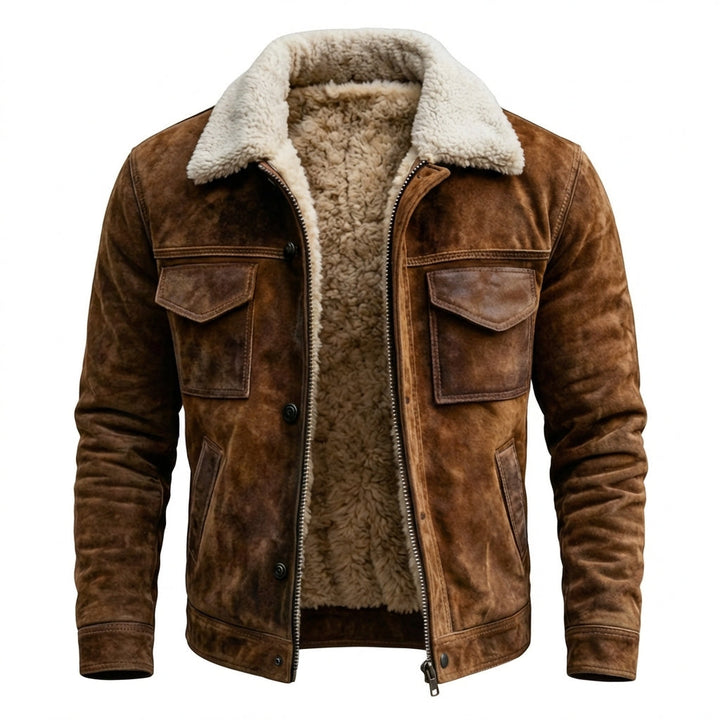 Mira | Sherpa-Lederjacke für Herren aus Kunstleder