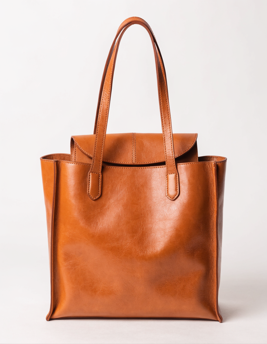 Lea Leder-Tote-Bag in Cognac