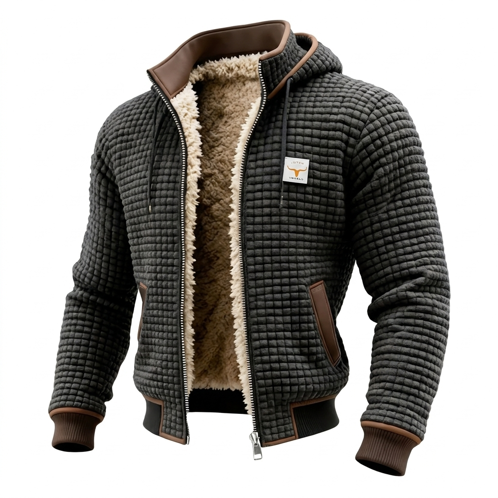 Bastian Retro-Waffeljacke Grau