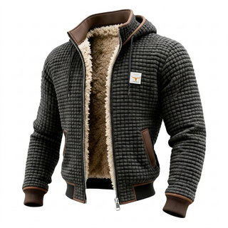 Bastian Retro-Waffeljacke Grau