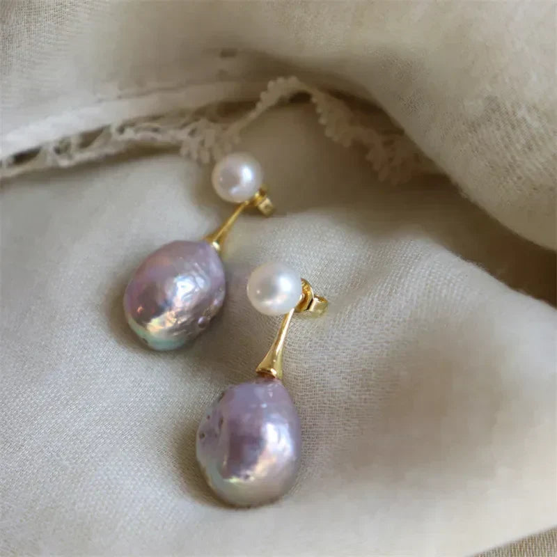 Exquisite Fliederperlen Ohrringe | Gold