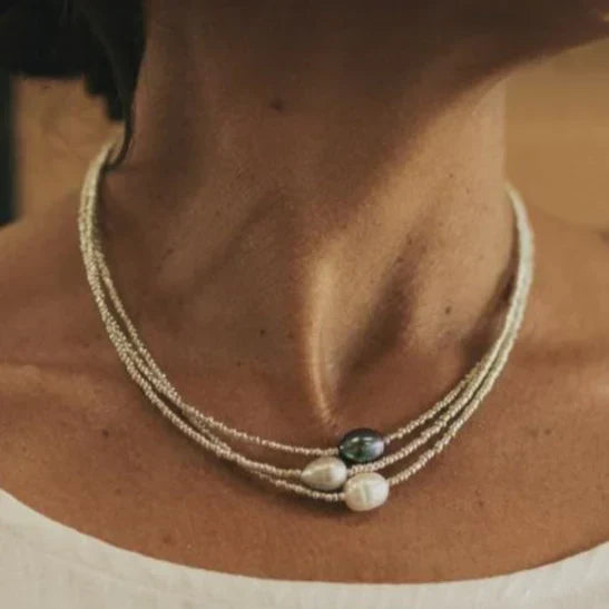 Antikes Lustre Perlenhalsband | Gold