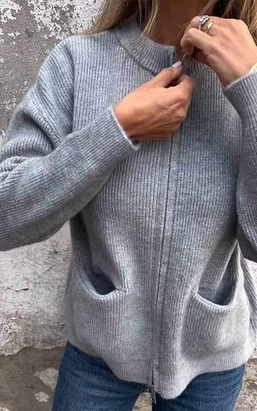 Regina - Gemütlicher Pullover mit Reißverschluss