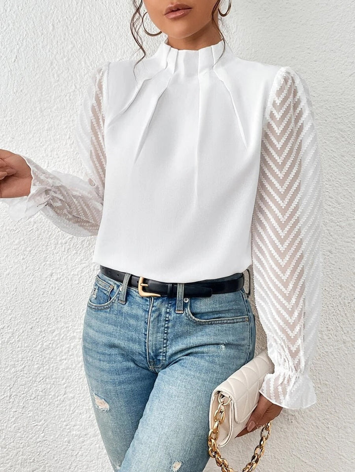Nathalie™ | Elegante Bluse mit plissierten Ärmeln