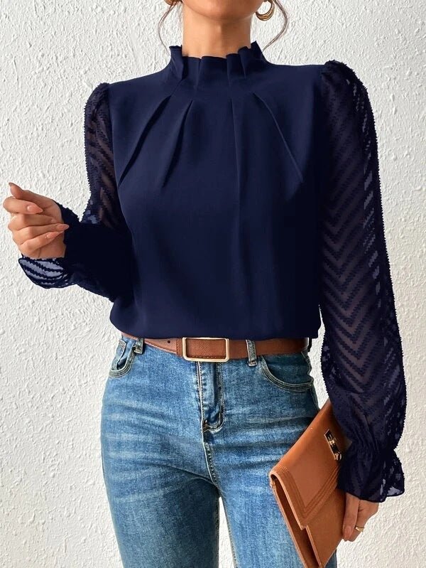 Nathalie™ | Elegante Bluse mit plissierten Ärmeln