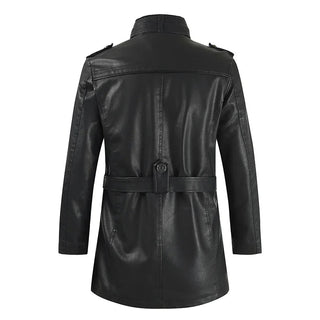 Leopold | Lange Bikerjacke in Lederoptik