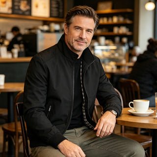 Herren Klassische Stehkragenjacke mit Karolining