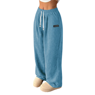 Damen Cordhose mit weitem Bein und Kordelzug