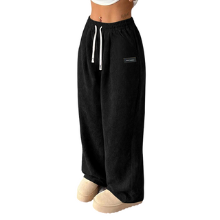 Damen Cordhose mit weitem Bein und Kordelzug