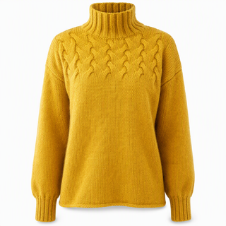 Marlene | Damen-Rollkragenpullover mit Zopfmuster, 12 Farben