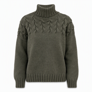 Marlene | Damen-Rollkragenpullover mit Zopfmuster, 12 Farben