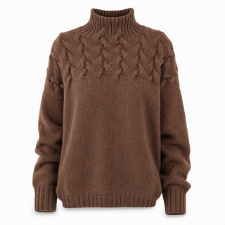 Marlene | Damen-Rollkragenpullover mit Zopfmuster, 12 Farben