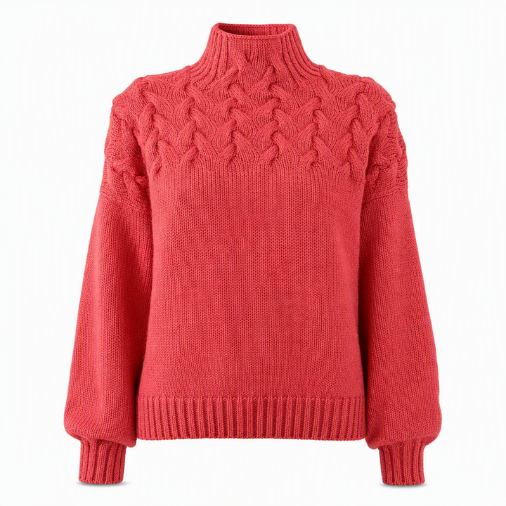 Marlene | Damen-Rollkragenpullover mit Zopfmuster, 12 Farben