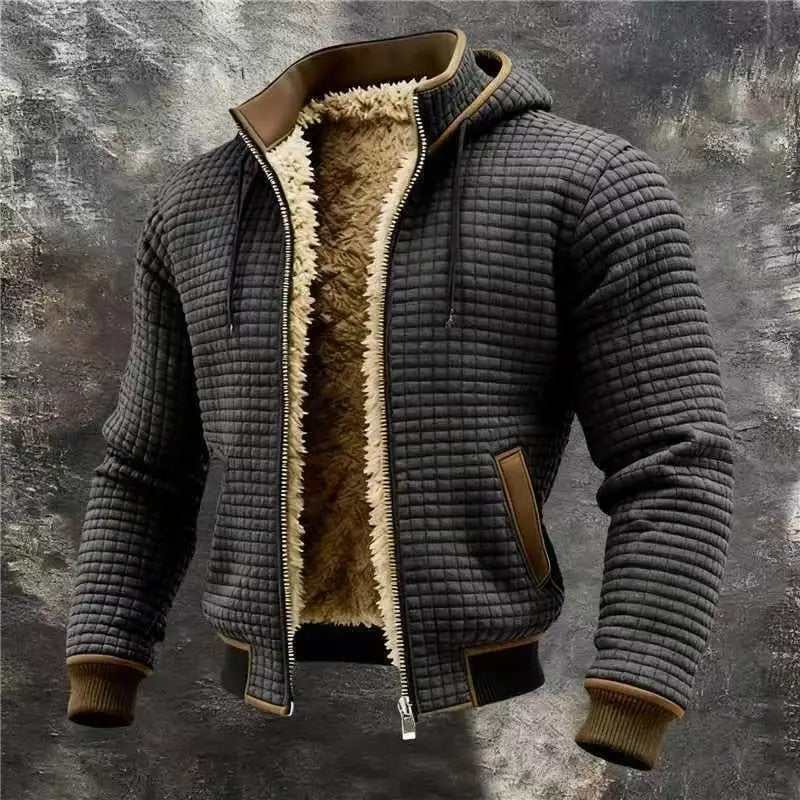 Lukas™ | Warme Waffel-Bomberjacke mit Kapuze