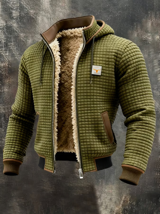 Bastian Retro-Waffeljacke Grün